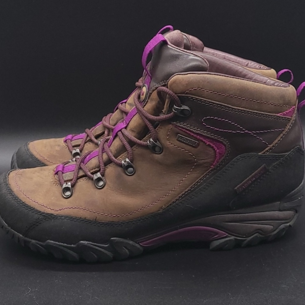 Merrell Chameleon Arc2 Rival Hiking Boots Brown Purple Waterproof Leather Size 8